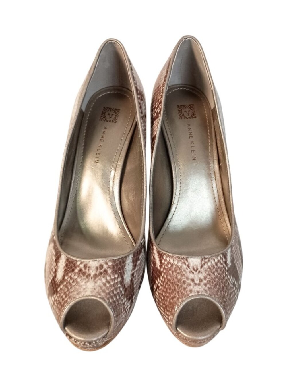 AK Anne Klein Snakeskin Print Hidden Platform Pumps Womens 9.5 Stiletto NWOB - Picture 3 of 14